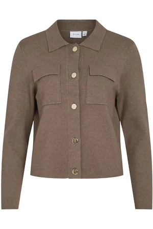 VILA Pull Boutonné Col Chemise