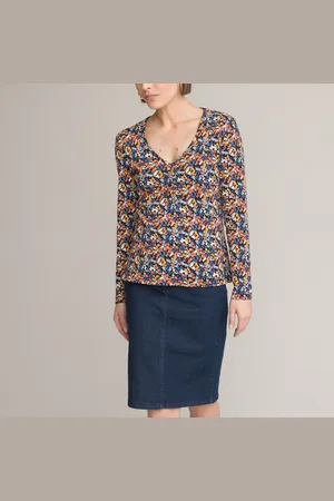ANNE WEYBURN T-shirt Col Rond Manches Longues Imprimé Floral