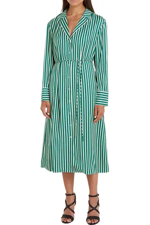 Tommy Hilfiger Robe Chemise Midi Rayée Avec Ceinture