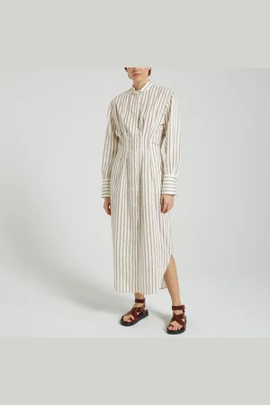 Samsøe Samsøe Robe Chemise Rayée Mi-longue Sabosse