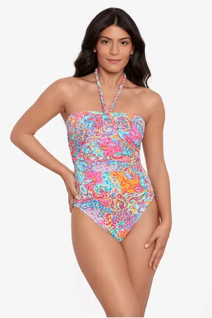 Ralph Lauren Maillot De Bain 1 Pièce Bustier Amara Patchwork