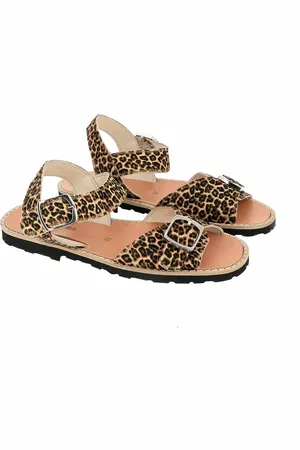 MINORQUINES Sandales Plates En Cuir Avarca Boucle