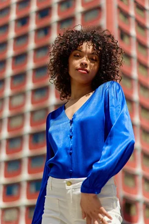 La Petite Etoile Blouse Manches Longues Satinée Bianca