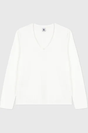 Petit Bateau T-shirt Le Droit Manches Longues Col V