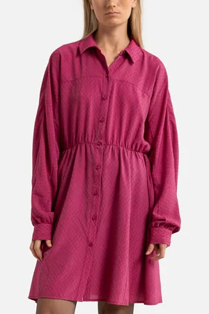 See u soon Robe Courte Jacquard Satiné Col Chemise