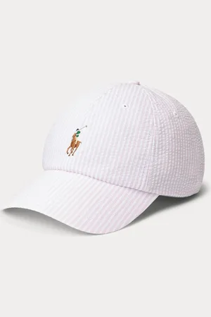 Ralph Lauren Casquette De Baseball À Logo En Seersucker Rayé