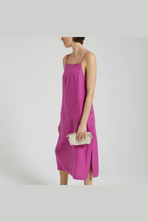 Des Petits Hauts Robe Mi-longue En Lin À Bretelles Vera Sunset