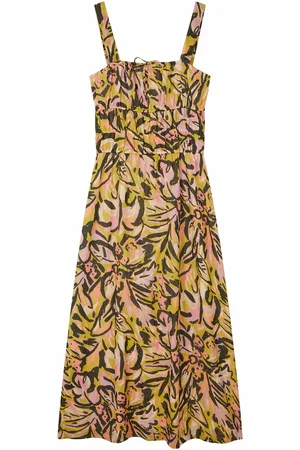 Des Petits Hauts Robe Longue À Bretelles Imprimé Tropical Solis