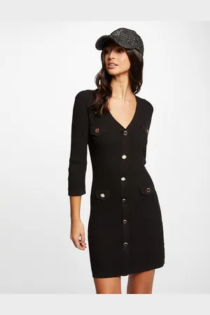 Morgan Robe Pull Ajustée Manches 3/4 À Boutons