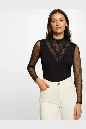 Morgan T-shirt Col Montant Manches Longues