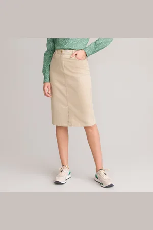 ANNE WEYBURN Jupe Droite Coton Stretch Mi-longue
