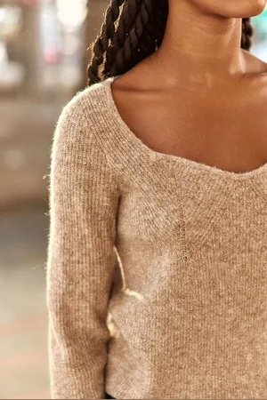 La Petite Etoile Pull Col Carré Manches Longues Mila
