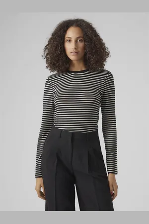 VERO MODA T-shirt Manches Longues Rayé