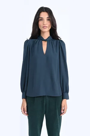 Molly Bracken Blouse Col Lavallière À Nouer Devant Ou Dos