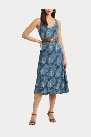 Ralph Lauren Robe Midi Sans Manches Zawato