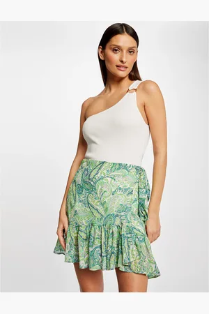 Morgan Jupe Droite Courte Motif Cachemire