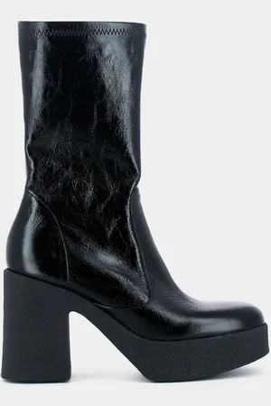 Jonak Mi-bottes En Cuir Vieilli Drice Plateforme