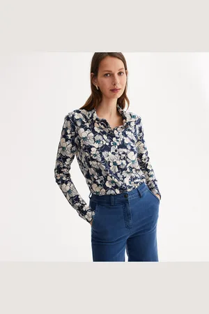 ANNE WEYBURN T-shirt Col Polo Forme Chemise Manches Longues