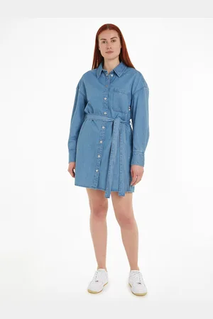 Tommy Hilfiger Robe Chemise En Jean Lien À Nouer À La Taille