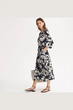 ANNE WEYBURN Robe Évasée Imprimé Floral Longue