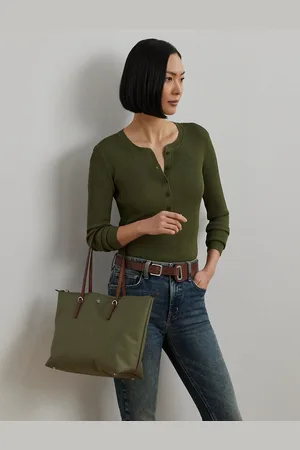 Ralph Lauren Sac Cabas Moyen En Polyamide Et Cuir Keaton