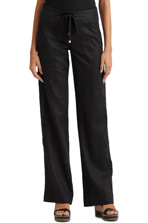 Ralph Lauren Pantalon Large En Lin Taille Élastique Jovonie