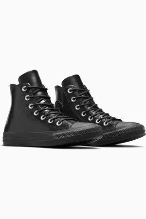 Converse Baskets Cuir Chuck Taylor All Star Hi Black Lux