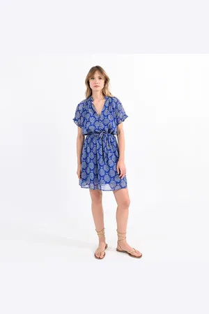 Molly Bracken Robe Courte Imprimée Avec Ceinture