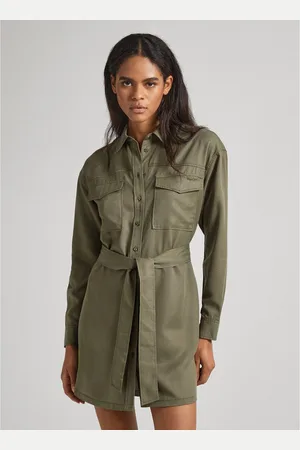 Pepe Jeans Robe Chemise À Nouer