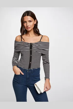 Morgan T-shirt Rayé Manches Longues