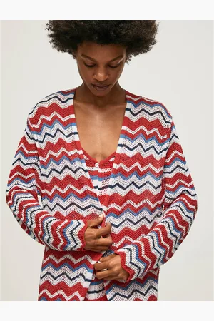 Pepe Jeans Gilet Long Imprimé Zig Zag