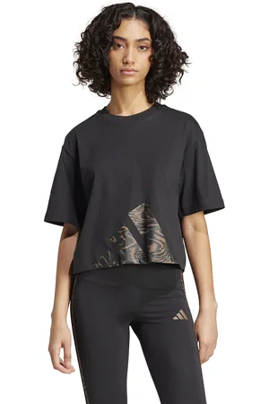 adidas T-shirt Ample 3-stripes Print Animalier