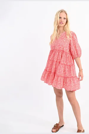 Molly Bracken Robe Courte Imprimée Col V