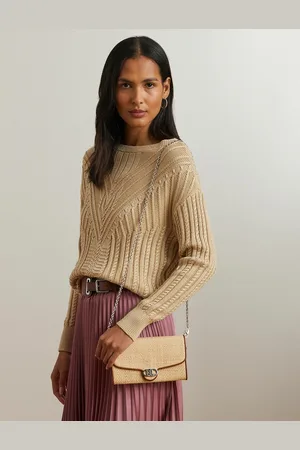 Ralph Lauren Sac Pochette En Raphia Et Cuir À Bandoulière Adair
