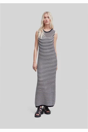 IKKS Robe Longue Marinière Tricot Ajouré