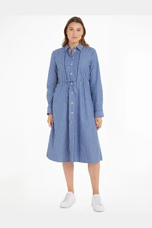 Tommy Hilfiger Robe Boutonnée Évasée Rayée