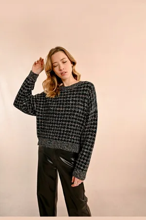 Molly Bracken Pull À Grosse Maille Et Fils Métallisés
