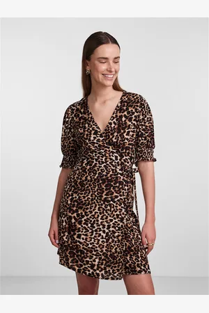 Pieces® Robe Portefeuille Motif Léopard