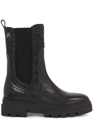 Tommy Hilfiger Bottines Chelsea Montantes En Cuir