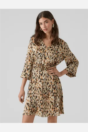 VERO MODA Robe Courte Imprimée Ceinturée