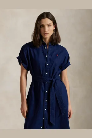 Ralph Lauren Robe Chemise À Ceinture Manches Courtes
