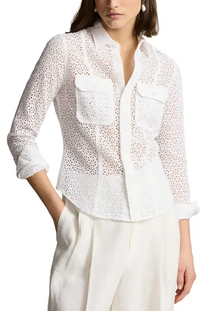 Ralph Lauren Chemise En Lin Manches Longues Avec Poches