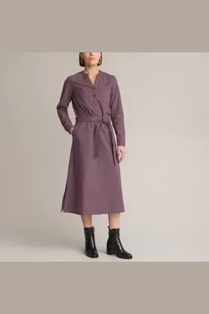 ANNE WEYBURN Robe Droite Rayée Longue Manches Longues