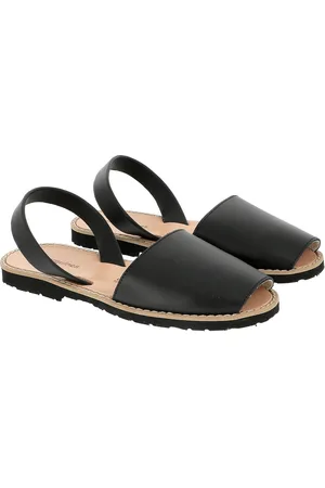 MINORQUINES Sandales En Cuir Talon Plat Avarca Cuir Blanco