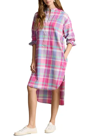 Ralph Lauren Robe Chemise Mi-longue À Carreaux