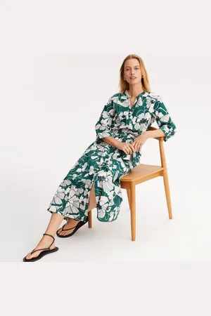 ANNE WEYBURN Robe Imprimée Évasée Longue Manches 3/4