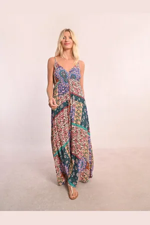 Molly Bracken Robe Longue Imprimée À Bretelles