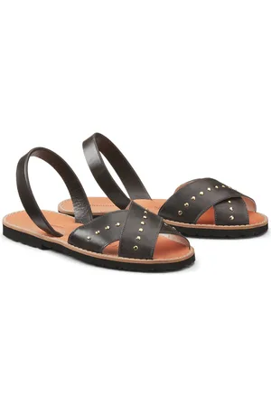 MINORQUINES Sandales En Cuir Talon Plat Avarca Cuir