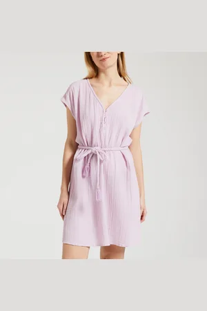Des Petits Hauts Robe Courte En Gaze De Coton Avec Ceinture Rosaly