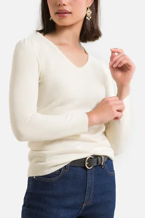 ANNE WEYBURN Pull Col V Fine Maille Au Toucher Très Doux